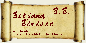 Biljana Birišić vizit kartica
